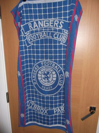 Large Vintage Glasgow Rangers Beach Towel Freshly Laundered