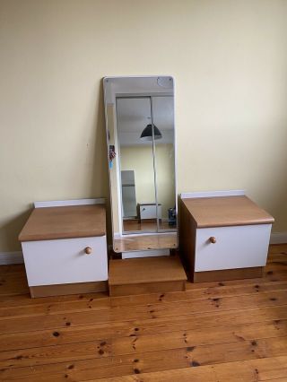Stag Retro Bedside Table Set And Mirror Mid Century Vintage Furniture