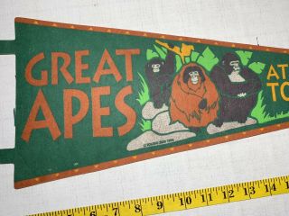 Rare Vintage 1993 Great Apes at the Toledo Zoo Ohio Felt Pennant Souvenir 3