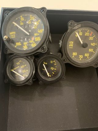 4 Gauge Set Vdo Gauges,  Speed,  Tachometer,  Fuel,  Oil - Vintage