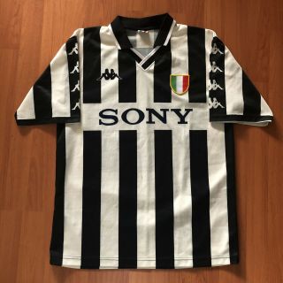 Vintage Kappa Size Large Juventus Jersey Shirt 1995 - 1997 Sony Italy Italia