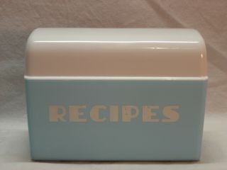 Vintage Kitchen Recipe Card Holder Blue & White B110 Bartone Retro Australia