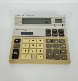 Vintage Texas Instruments Ba - 20 Solar Profit Manager Calculator - Great