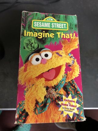 Rare Vintage Vhs Tape Sesame Street Imagine That Movie Sleeve Cover