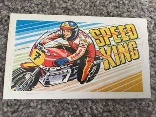 Vintage Barry Sheene Cartoon Speed King Sticker 1970’s