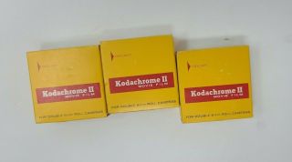 3 Vintage Kodachrome Ii 25ft Movie Film For Double 8mm Roll Cameras K45