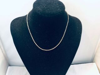 Vtg.  Made In Italy 925 Sterling Silver Bb Ball Chain Necklace