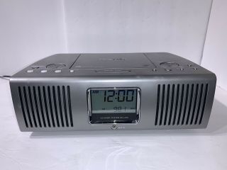Vintage Teak Sr - L100 Alarm Clock Cd Player Am/fm Radio