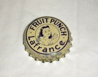 Vintage Lafrance Fruit Punch Soda Bottle Cork Cap Canada Very Good