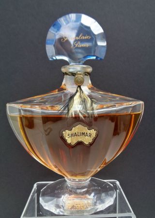 Vintage Large 6 1/2 " Tall Guerlain " Shalimar " 4 Fl Oz Perfume Baccarat Bottle