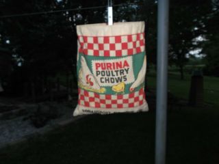 Vintage Advertising Purina Poultry Chows Clothes Pin Bag Logansport Indiana