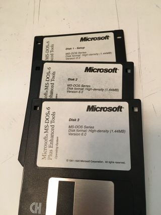 Vintage Ms Dos 6 Plus Enhanced Tools Early 90s 3.  5” Disks,  Microsoft