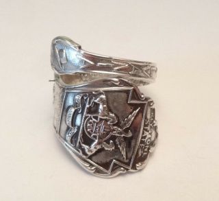 Vintage Pennsylvania Keystone State Spoon Ring Sterling Silver 925 Size 9