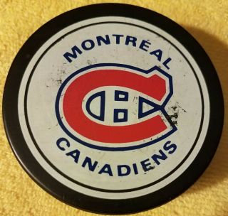 Montreal Canadiens Habs Nhl Hockey Puck Vintage Viceroy Made In Canada Old