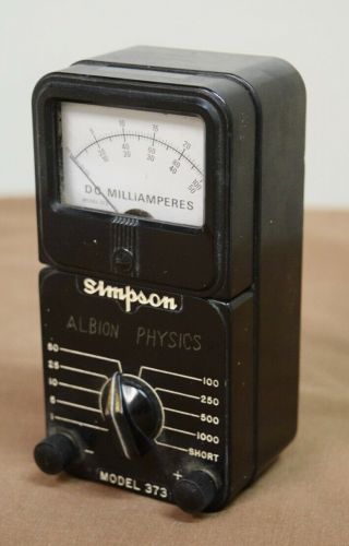 Simpson Model 373,  Vintage Dc Milliamperes Meter