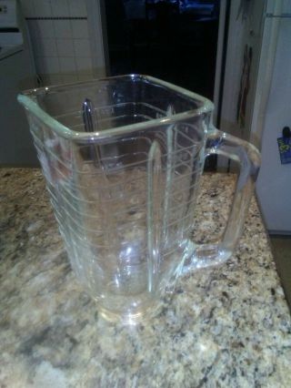 Vintage Oster 5 Cup Square Top Glass Blender Jar
