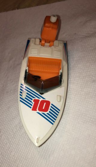 Vintage Speed Boat 1978 Wind Up Plastic Boat W Motor Tomy 10