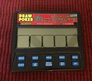 Vintage Draw Poker Hand Held Game Radica 1 Or 2 Players Card Electronic