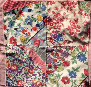 Antique Vintage Quilt Top Hand Pieced Feedsack 46 " X 74 " Dated 1941