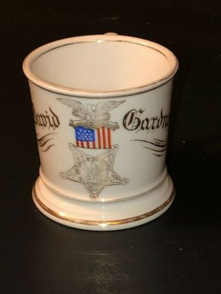 Gar Occupational Shaving Mug With Civil War Veteran Medal & Name 1880s