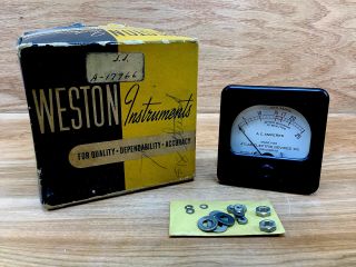 Vintage Weston Instruments - Model 476 (0 - 25 Ac Amperes) Amps Instrument Gauge