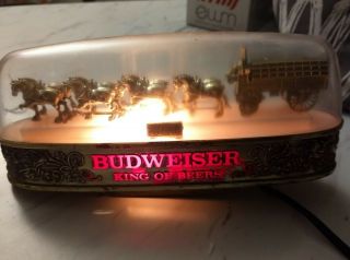 Vintage Budweiser Beer Light Sign Cash Register Topper Clydesdale Horses Bud