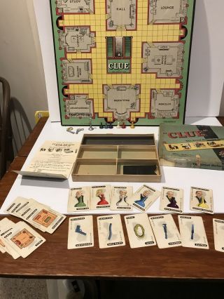 Vintage 1949 Clue Mystery Board Game By Parker Brothers Incomplete