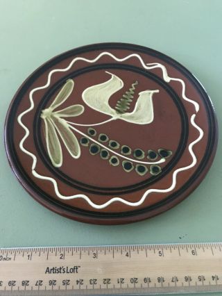 Vintage Sj Pottery Bethel Missouri Hand Painted Plate