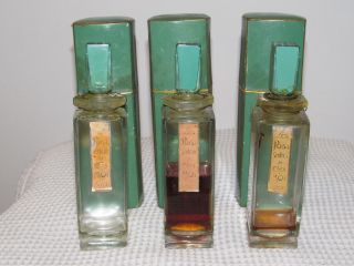 Vintage Les Pois De Senteur De Chez Moi Caron Baccarat Glass Perfume X3 Bottles