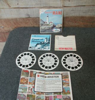 Vintage View Master Reels " Coast Of Maine " With Booklet A716