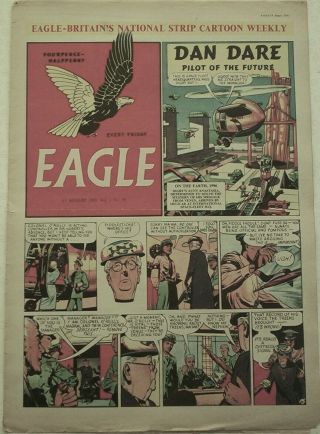 1951 Vintage Eagle Comic Vol.  2 19.  Dan Dare.  Cutaway Of Festival Ship Campania