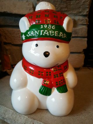 Vintage 1986 Santa Bear Cookie Jar Dayton Hudson