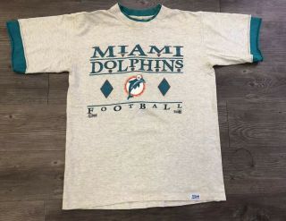 Vtg 90’s Miami Dolphins Salem Sportswear T Shirt Size Mens Large Made Usa