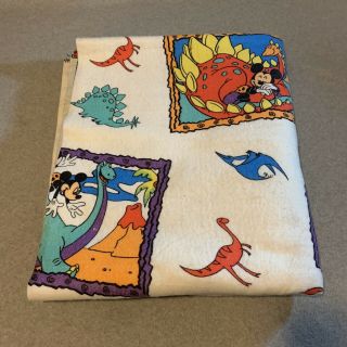 Mickey ' s Stuff for Kids Dinosaur Mickey Blanket Twin Full Size Blanket USA Vtg 2