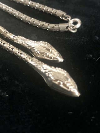 Vintage Art deco style double headed snake chain necklaces 3
