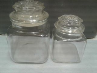 Set Of 2 Vintage Apothecary Jars With Lids Candy Cookie Bisquit,  Misc Stuff