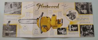 Vintage 40 ' s 50 ' s Fleetwood One Man Chainsaw Advertising Brochure Cambridge Mass 2
