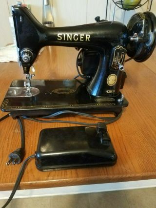 Vintage Singer 99k Portable Sewing Machine Cat Bz 15 - 8 Av - 52 - 30 - 24 W Foot Pedal