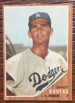 1962 Topps Sandy Koufax Baseball Card - Pretty - Vintage