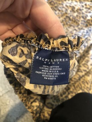 Vintage Ralph Lauren ARAGON LEOPARD Twin Fitted Sheet Made In USA 100 Cotton 3