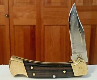 Vintage 1990 Buck " Ranger " Wood Locking Pocket Knife No.  112 X U.  S.  A.