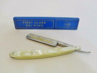 Cutlery World First Class Solingen Straight Razor Germany Mother Of Pearl Handle
