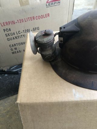 Vintage Miners Helmet / With Carbide Lamp 2