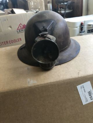 Vintage Miners Helmet / With Carbide Lamp 3
