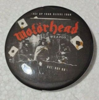 Motorhead Ace Up Your Sleeve Tour Vintage 1980s Button Badge