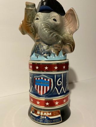 1976 Vintage Republican Elephant Jim Beam Decanter Collectible Screw Top Empty