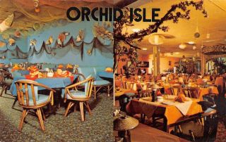 Bethesda Maryland Orchid Isle Restaurant Dining Room Vintage Postcard Aa19032