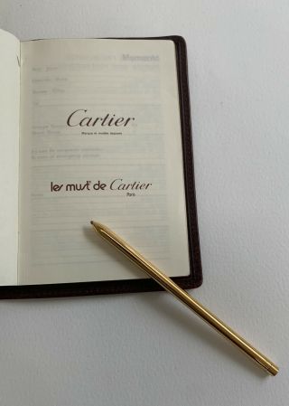 Vintage Cartier Leather Address Book With Pen And Book 3