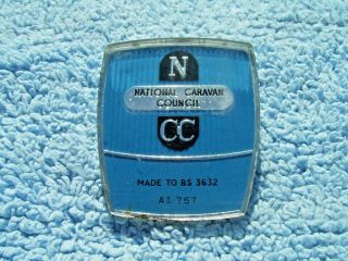 Vintage 1960s National Caravan Council Gb Badge - Ncc Static Home Sign Bs3632ai757