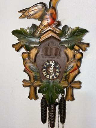 Vintage Schmeckenbecher 2 Door Musical Cuckoo Clock Germany Black Forest.